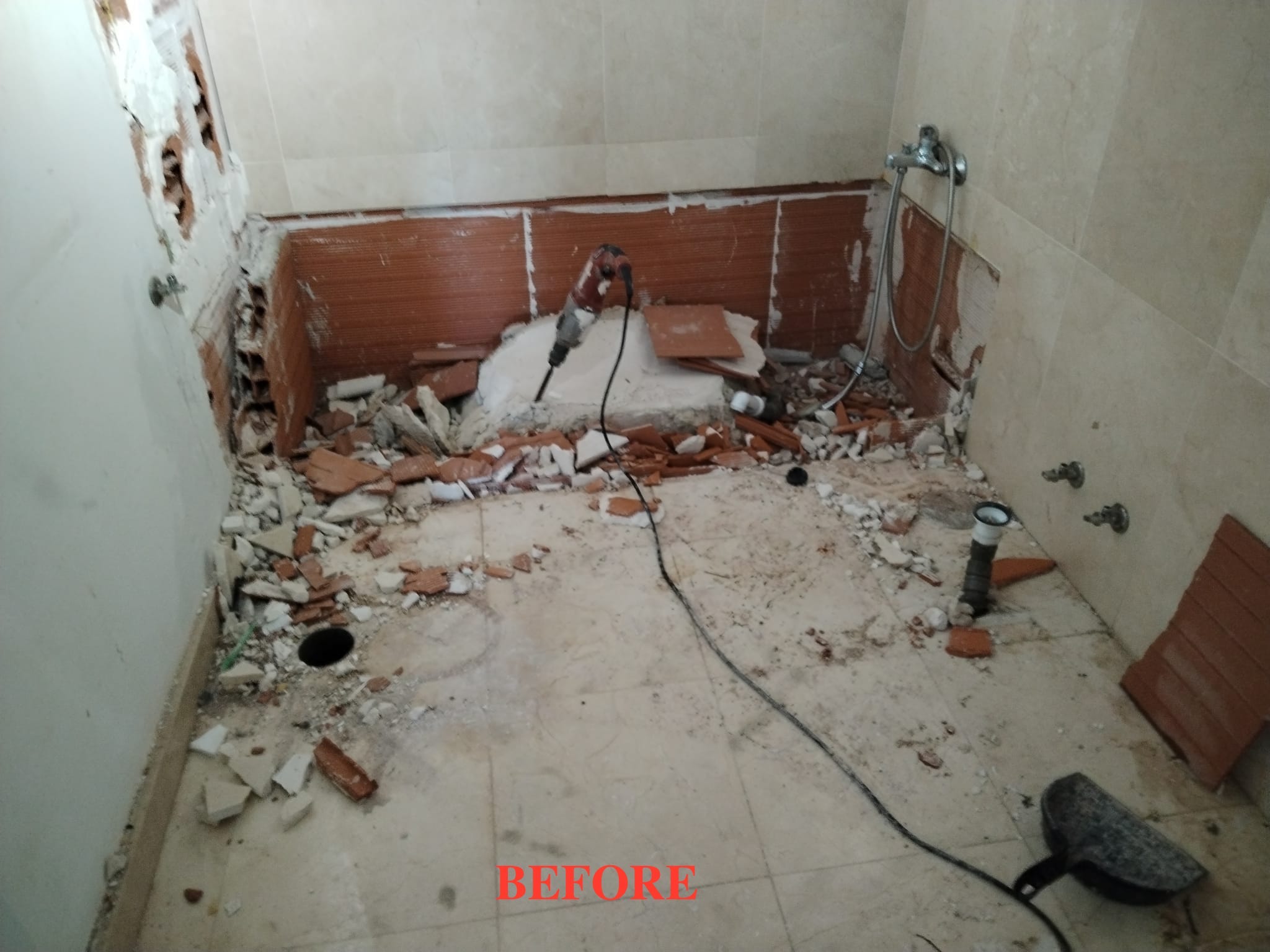 Bathroom Tile Installation - Before