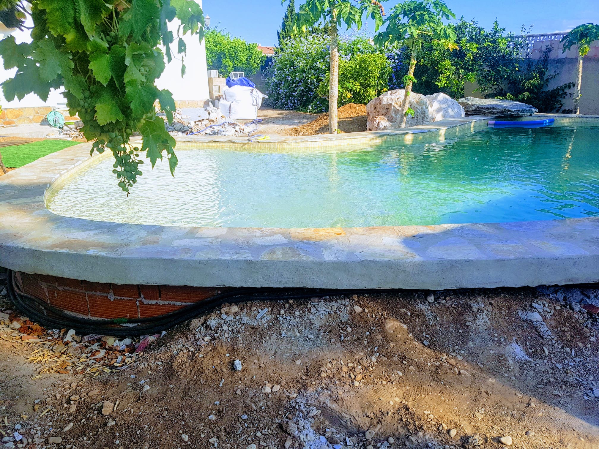 Pool construction in progress